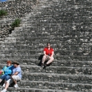 Cathy sitting on Templo 24
