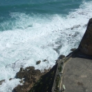 Waves breaking below San Cristobal