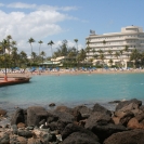 Caribe Hilton beach area with the Normandie Hotel in the background
