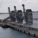 Sugar loading towers in the Barbados port