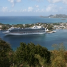 The Crown Princess docked in Castries