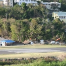 A helicopter landing at the St Lucia airport