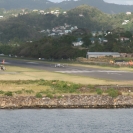 A plane reaching the end of the runway