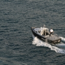 Pilot boat retuning to Castries