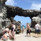 Everyone gathering under the arch at Hell's Gate