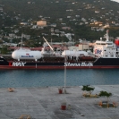 The Stena Caribbean docked near the Crown Bay cruise ship docks