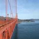 Looking along the Golden Gate Bridge