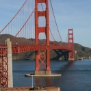 The Golden Gate Bridge with Fort Point beneath it