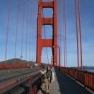 Cathy on the Golden Gate Bridge