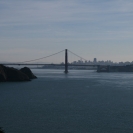 Looking back at San Francisco and the Golden Gate Bridge from the Marin Headlands