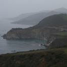 The coastline along CA-1 on a misty day