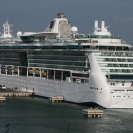 The Jewel of the Seas is the last ship docked for the day in Cartagena
