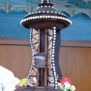 Seattle Space needle made out of chocolate