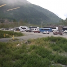 Cars waiting to go through the tunnel to Anchorage
