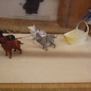 Origami dog sled team
