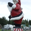 A giant Santa Claus statue in North Pole, Alaska
