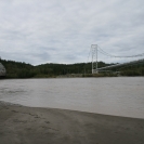 Road bridge on the left, pipeline bridge on the right