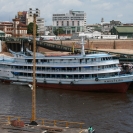 An Amazon riverboat, the M. Monteiro, docked behind us in Manaus