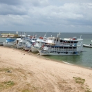 Boats docked along the waterfront