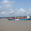 The Alianca Brasil heading up the Amazon