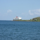 The Queen Mary 2 stuck outside the port of Castries