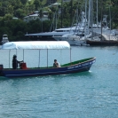 The ferry to get from one side to the other of Marigot Bay