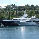 The yachts Coco Loco (the small one) and Blind Date (the big one)