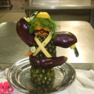 Fruit carving setup in the galley