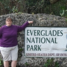 Cathy at the Everglades sign
