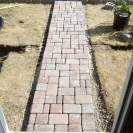 Walkway bricks installed