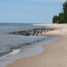 Shipwreck along the shore of Lake Superior