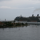 Celebrity Solstice leaving Fort Lauderdale with a Carnival ship in the distance