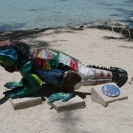 Another painted iguana statue