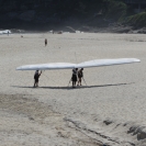 Hang glider on Sao Conrado Beach
