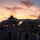 Sunset over the Crown Princess