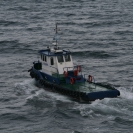 Pilot boat at the border of Argentina and Chile